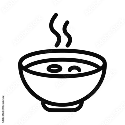 Soup Bowl icon for restaurant, cafe with transparent background