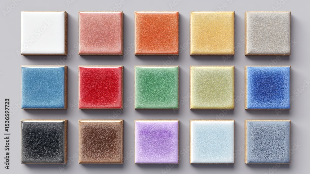 Fototapeta premium Ceramic Tile Color Palette: A Diverse Range of Shades for Design Inspiration