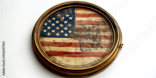 Occupying the Left Side of the Frame the American Flag as the Central Element,