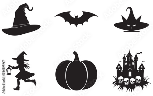 halloween icons set