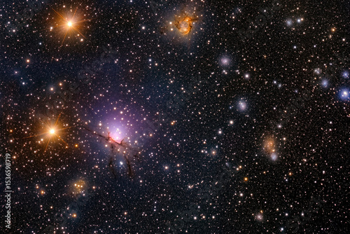 Wallpaper Mural Vibrant cosmic purple background filled with scattered stars in the universe Torontodigital.ca