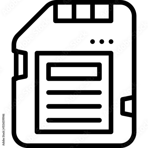 memory card outline icon vector illustration