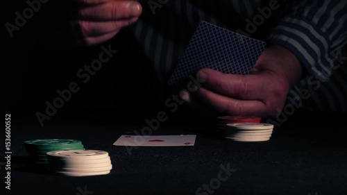 Poker player reveals hand in cards game