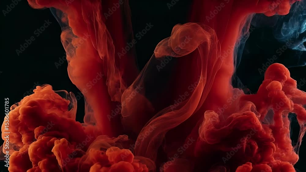 Abstract red ink swirling in water
