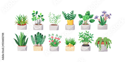 A vibrant collection of gardening tools, spring flowers, and potted plants brings life and nature into the home