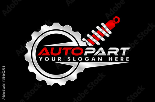 auto part spare parts vector logo illustration emblem design isolated on black background car repair