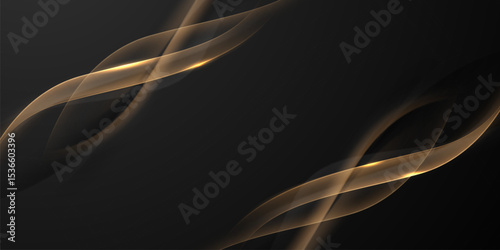 Abstract modern design black background with luxury golden elements vector illustration.