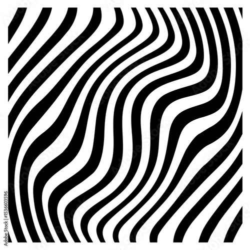 black and white striped wave background 