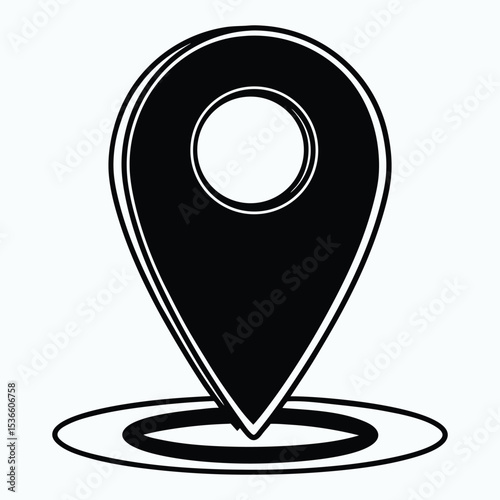 Stylized GPS location pin symbol for travel and directions