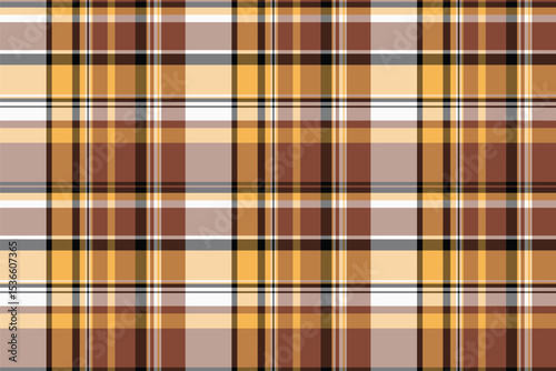 Apparel plaid check vector, vogue textile tartan fabric. Net seamless background texture pattern in amber and pastel colors.