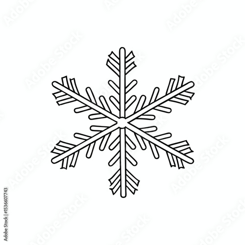 Symmetrical snowflake vector for winter decor and branding