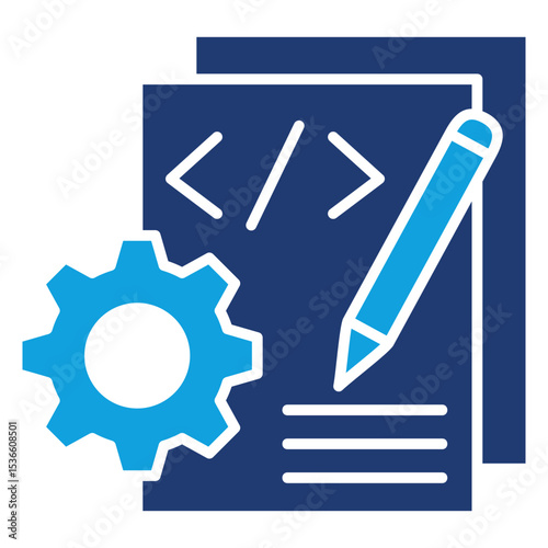 Scripting Flat Blue Icon