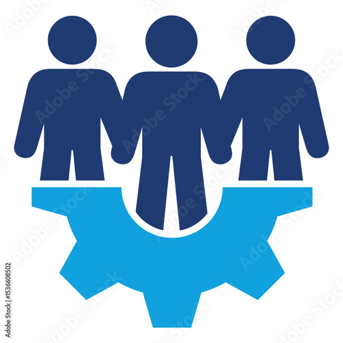 Collaborative Development Flat Blue Icon