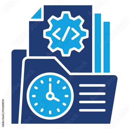Log Management Flat Blue Icon