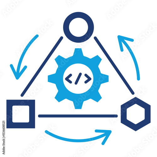 Dependency Management Flat Blue Icon