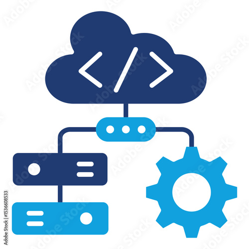 Infrastructure As Code Flat Blue Icon