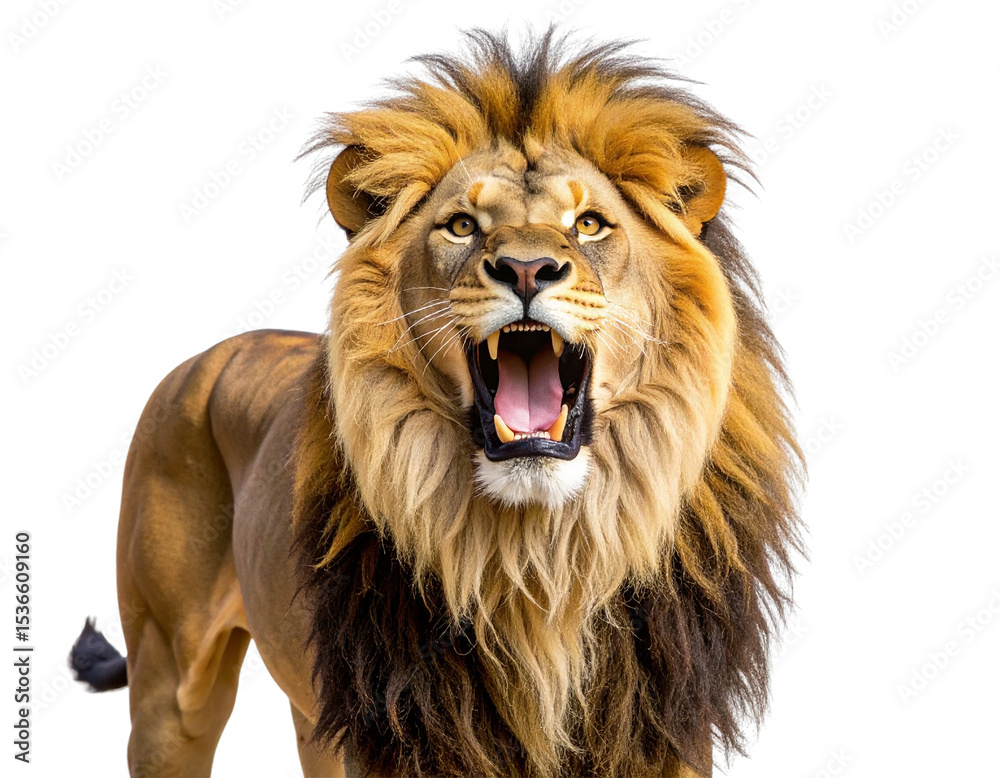 Obraz premium Lion Roaring with Intensity – Symbol of Inner Strength