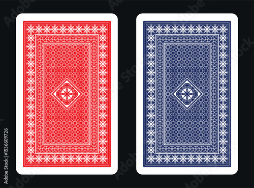 The reverse side of a playing card - back side reverse of playing cards pattern vector