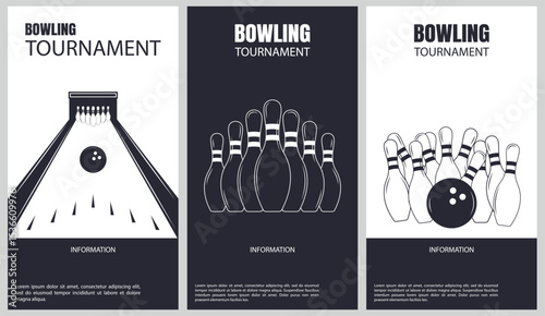 Vector illustration about bowling tournament. Flyer design for bowling tournament, match