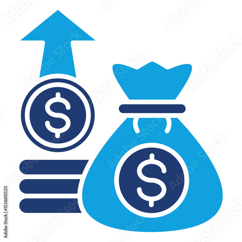 Profit Flat Blue Icon