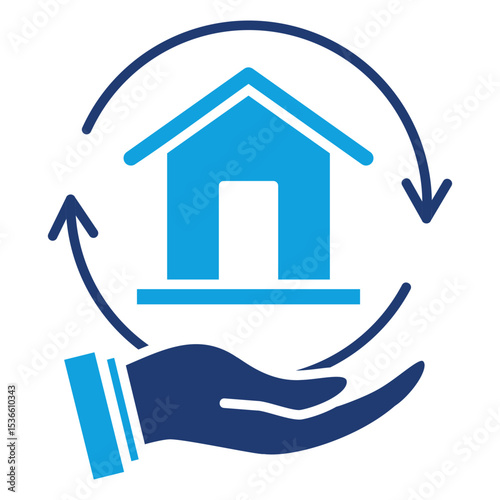 Estate Planning Flat Blue Icon