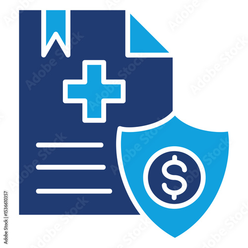 Health Insurance Flat Blue Icon