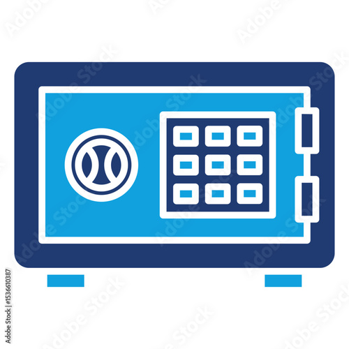 Safe Deposit Flat Blue Icon