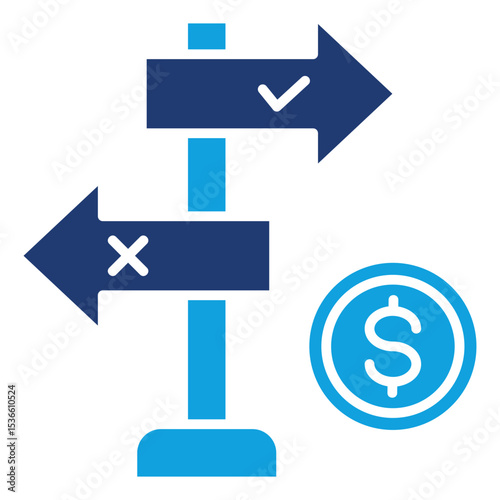 Investment Guide Flat Blue Icon