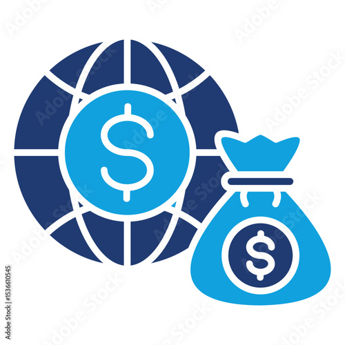 Economy Flat Blue Icon