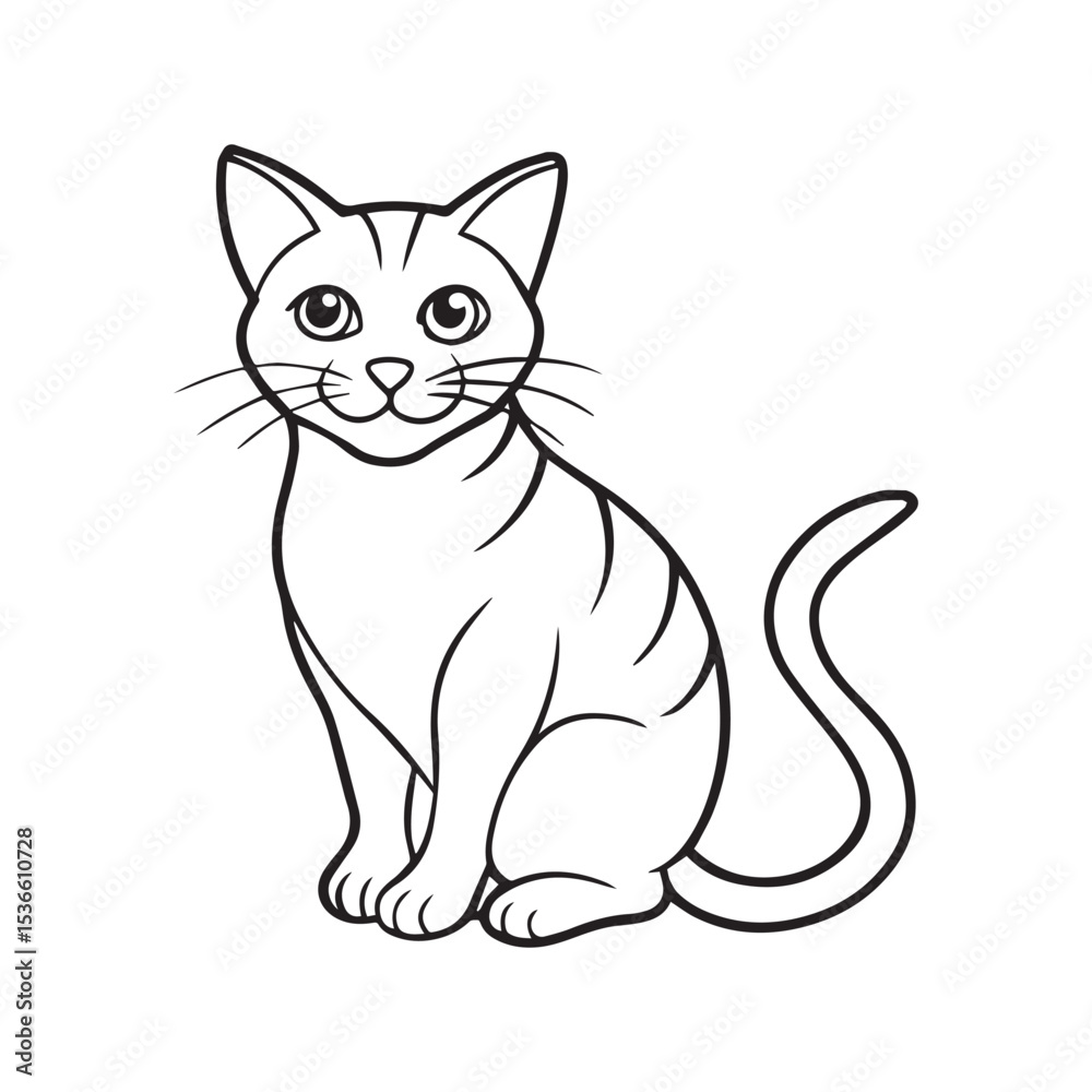 Fototapeta premium Cat illustration vector logo sticker silhouette 