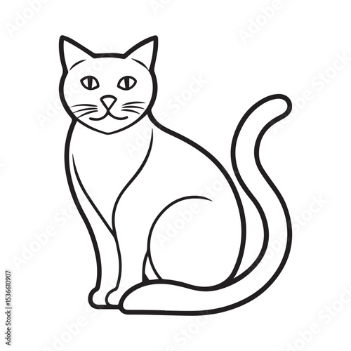 Cat illustration vector  logo sticker silhouette 