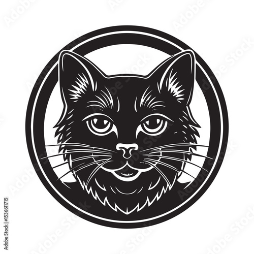 Cat illustration vector  logo sticker silhouette 