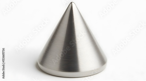 Wallpaper Mural Brushed Metal Cone Shape, Minimalist Geometric Design, 3D Render Torontodigital.ca