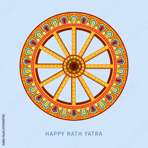 chariot of Lord Jagannath, Balabhadra and Subhadra on annual Rathayatra in Odisha festival background