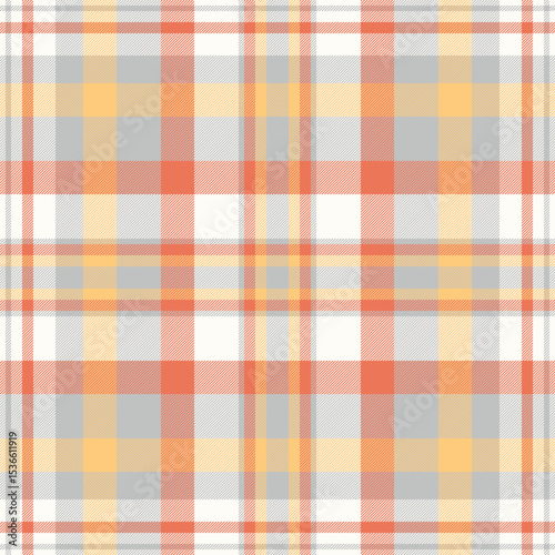 Seamless plaid pattern. Textile design with intersecting stripes and squares in soft, warm colors. Versatile background for fashion or branding projects.