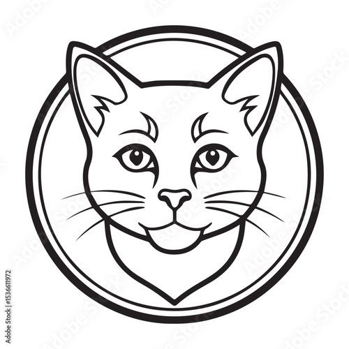 Cat illustration vector  logo sticker silhouette 