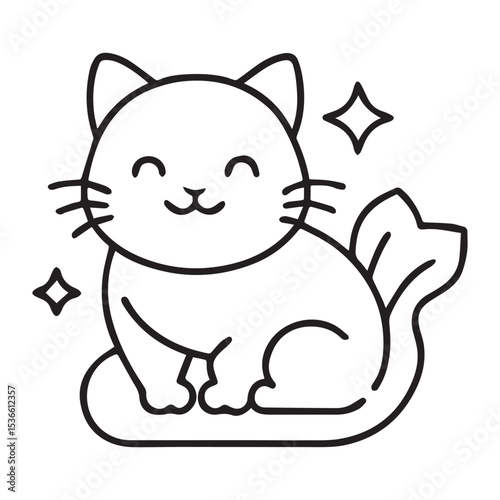 Cat illustration vector  logo sticker silhouette 