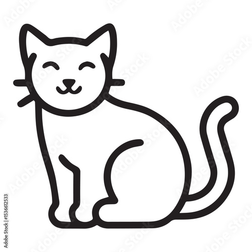 Cat illustration vector  logo sticker silhouette 