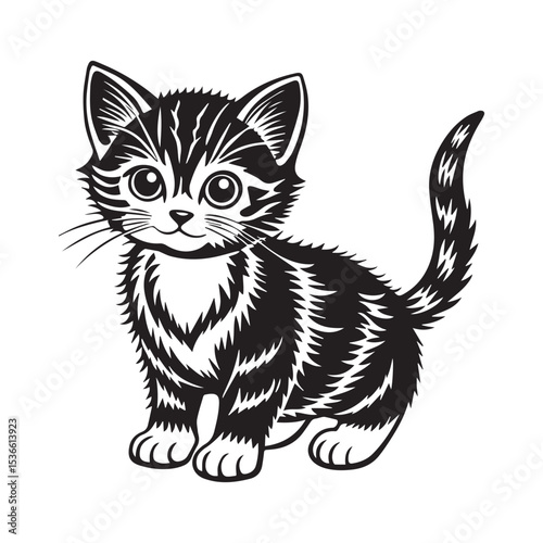 Cat illustration vector  logo sticker silhouette 