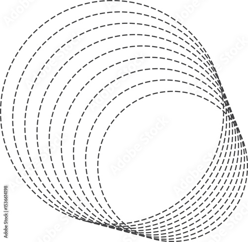 Circle geometric dashed line with dynamic design. Technology science music concept
