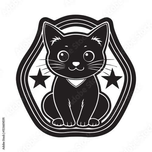 Cat illustration vector  logo sticker silhouette 
