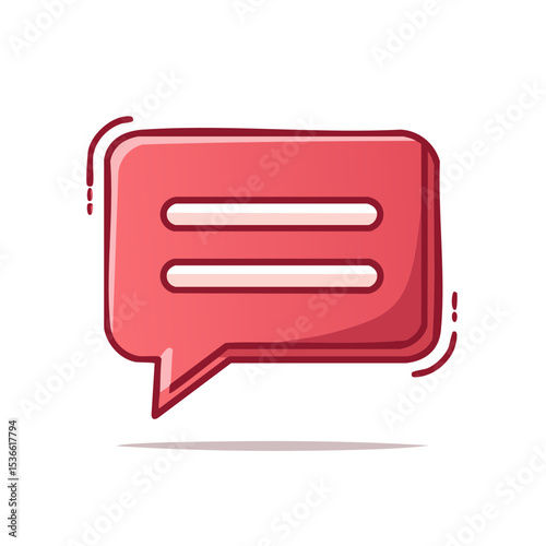 Red Speech Bubble Illustration for Communication and Messaging on Social Media and Chat Platforms