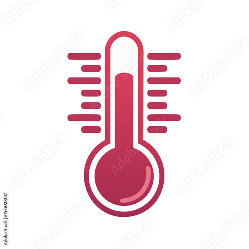 Thermometer Graphic Illustration Showing Rising Temperatures with Horizontal Bar Indicators on Black Background