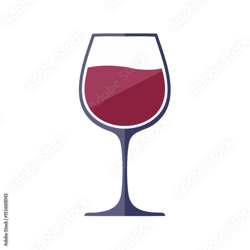 Elegant Wine Glass Illustration Holding Red Wine On Black Background For Drink Designs