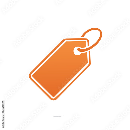 Orange price tag graphic with string on black background for retail marketing and commerce