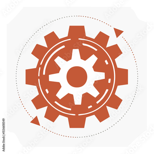 Engineering Solutions Gear Mechanism with Arrow Technology Concept Graphic