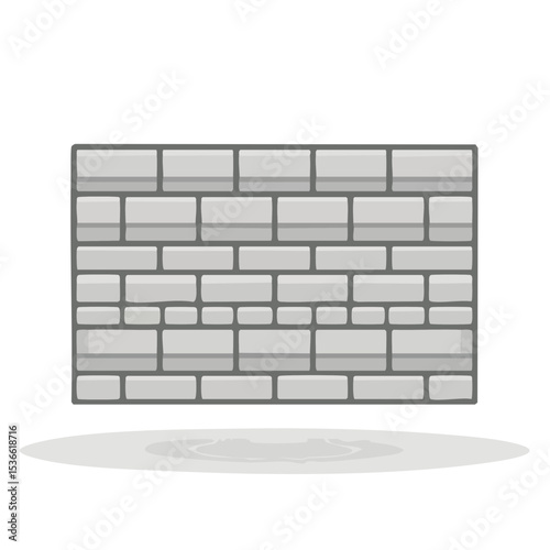 Stylized Gray Brick Wall with Ground for Product Placement Backdrop in Studio