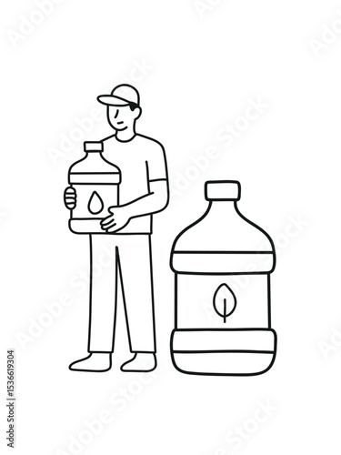 water delivery service,  water courier with bottles