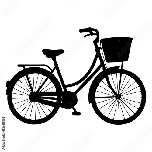 Vintage bicycle isolated on white background with pedals, wheels, and chain for sport or travel