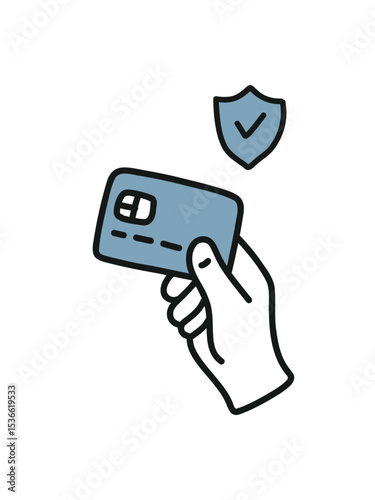 secure payment card,  credit protection icon photo